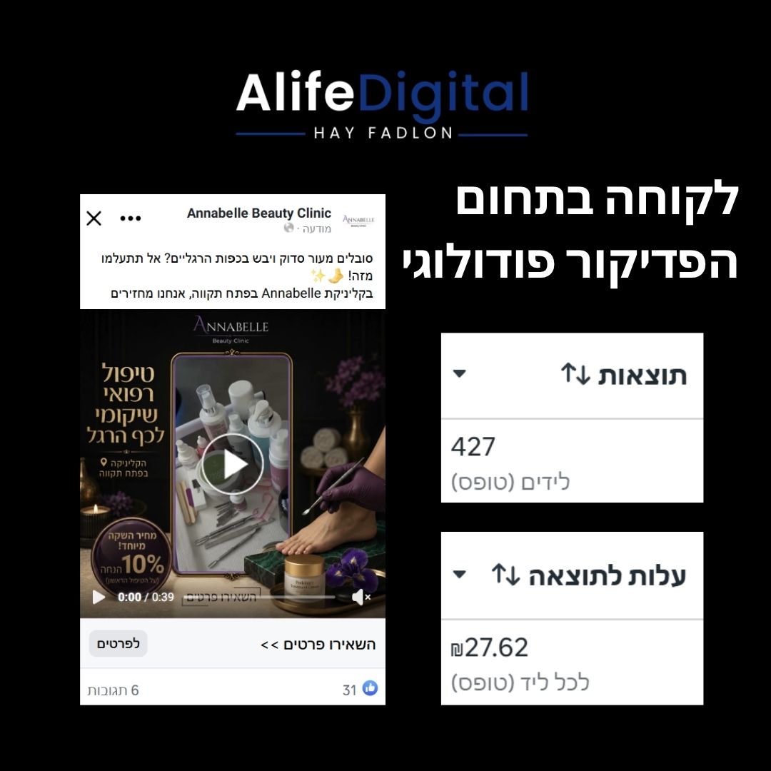 תוצאות קמפיין של לקוח